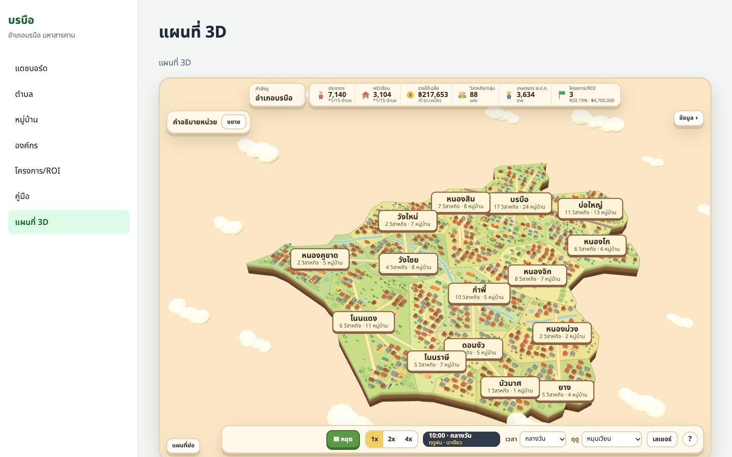 แผนที่สามมิติภาพรวมอำเภอ